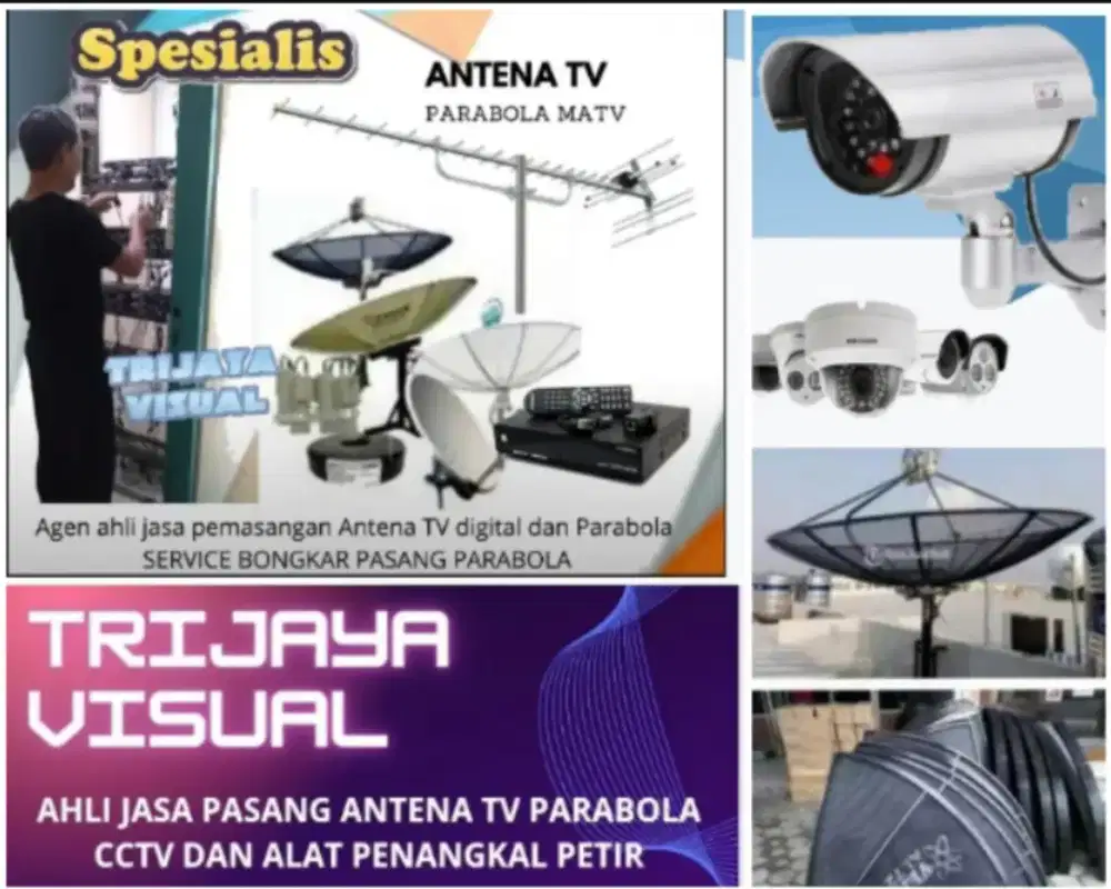 ahli jasa pasang antena TV digital service parabola dan camera cctv