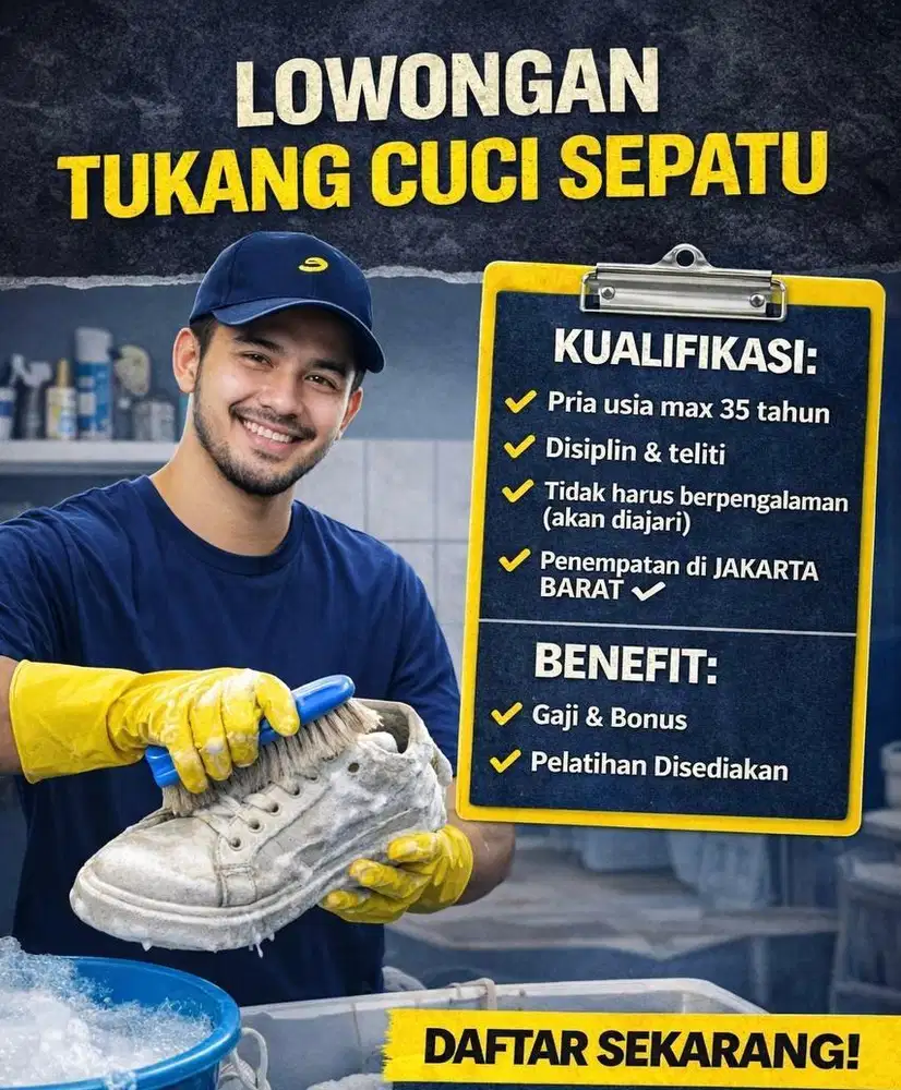 dicari yang mau bergabung di cuci sepatu kami