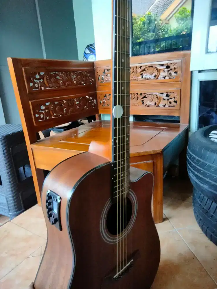 Gitar original Cowboy GWC 240 akustik elektrik tuner lengkap