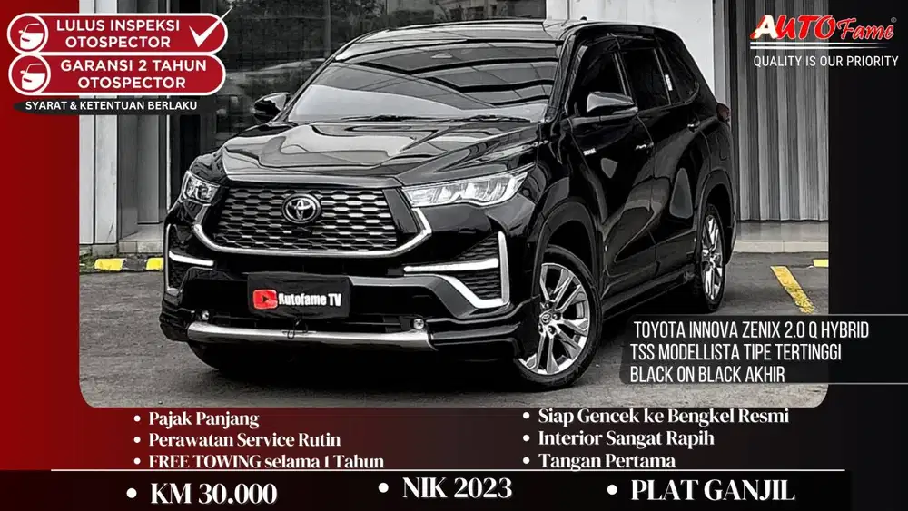 Toyota Innova Zenix 2.0 Q Hybrid TSS Modellista TIPE TERTINGGI Black O
