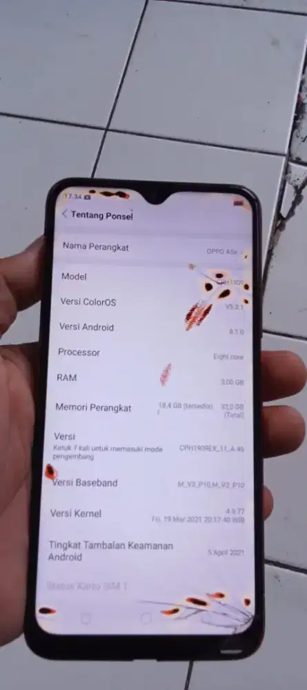 Opo. A5s.  3/32 mnus retak,noda FP of tombol PDA copot ga bisa smua