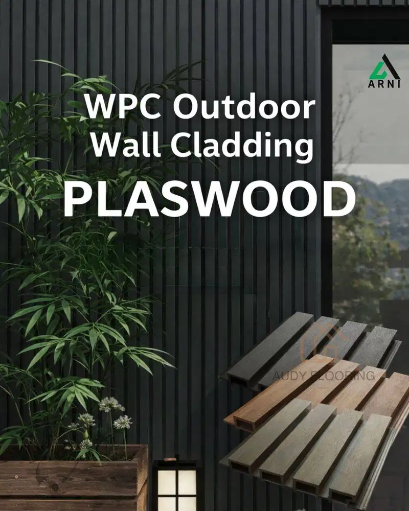 WPC Wall Cladding Plaswood Outdoor Panjang 2,9m | Wallpanel Dinding Ou