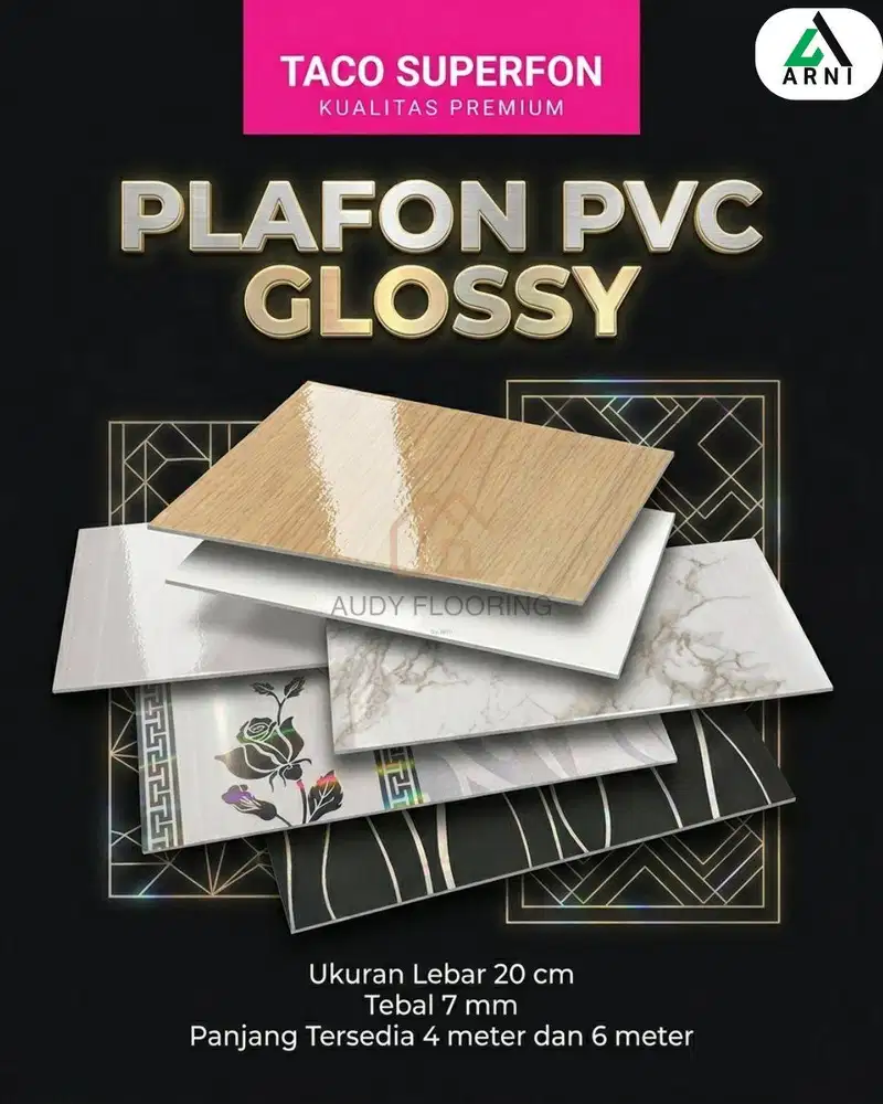 PVC Plafon TACO Superfon Glossy Panjang 4m&6m | Plafon Anti Rayap dan