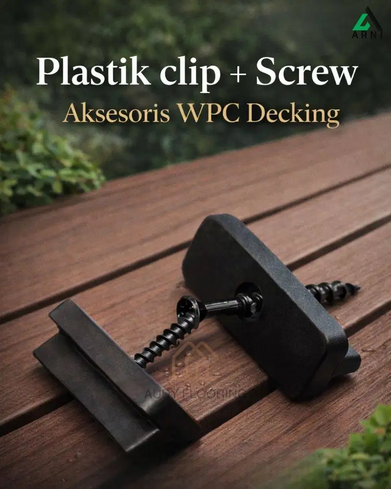Plastic Clip + Skrup | Aksesoris WPC Outdoor Decking | Pengait Antar W