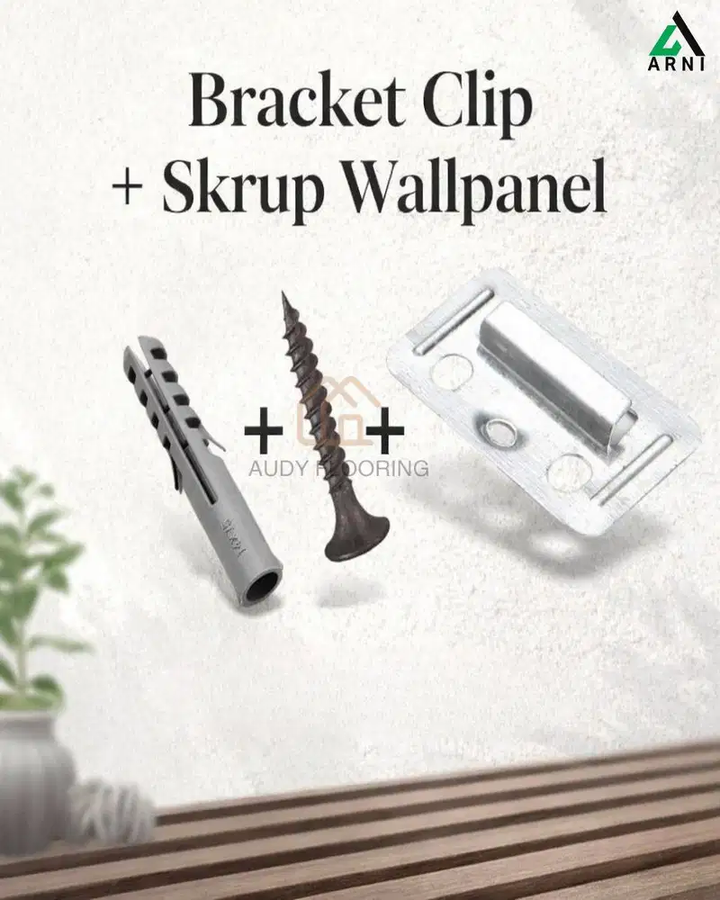 Bracket Clip + Skrup Wallpanel | Klip Besi Wallpanel | Buckle Bracket