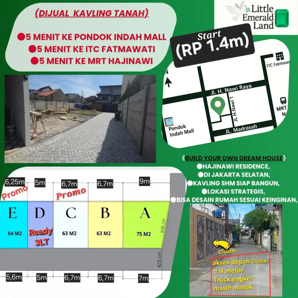 KAVLING TANAH (5 MENIT KE PONDOK INDAH MALL)