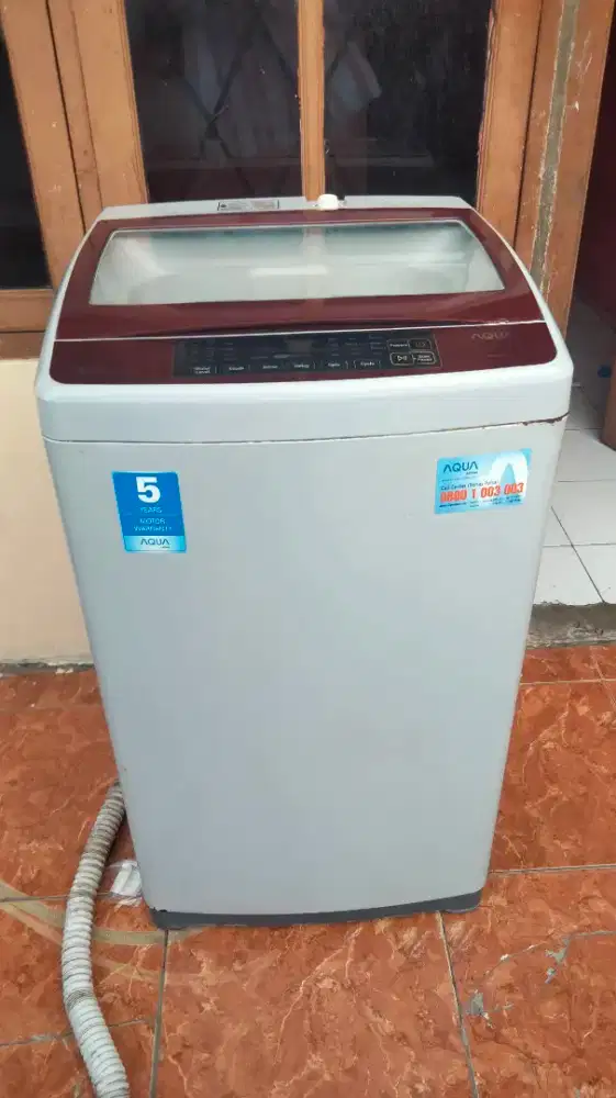 Jual mesin cuci 1 tabung automatis merk AQUA 7,5 KG Normal siap pakaii