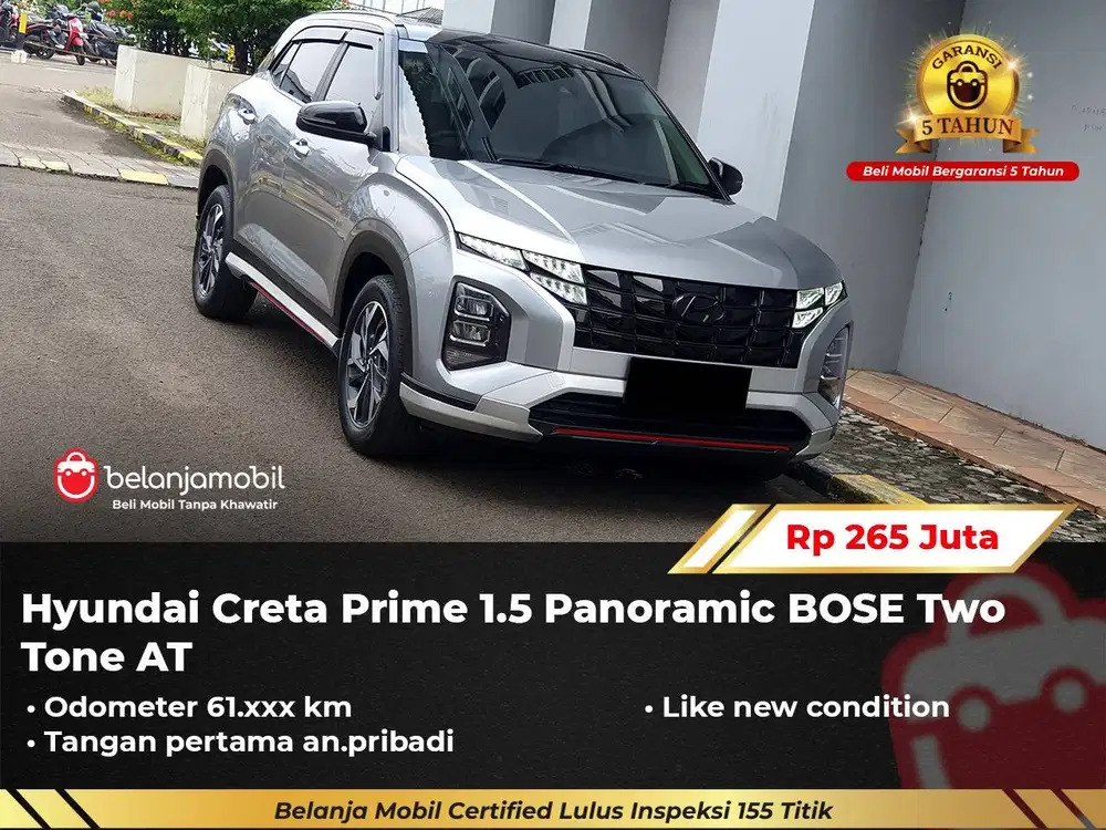 [ GARANSI 5TH ] Hyundai Creta Prime 1.5 Panoramic Two Tone 2024/2025