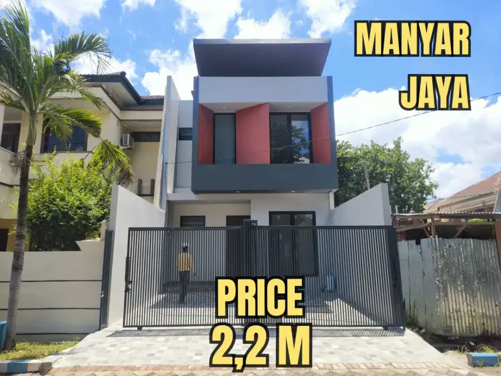 ‼️BARU GRESS‼️RUMAH MANYAR JAYA MODERN MINIMALIS TENGAH KOTA. DEKAT SEKOLAH, KAMPUS, MERR, KLAMPIS, SEMOLOWARU, NGINDEN, KERTAJAYA, dll