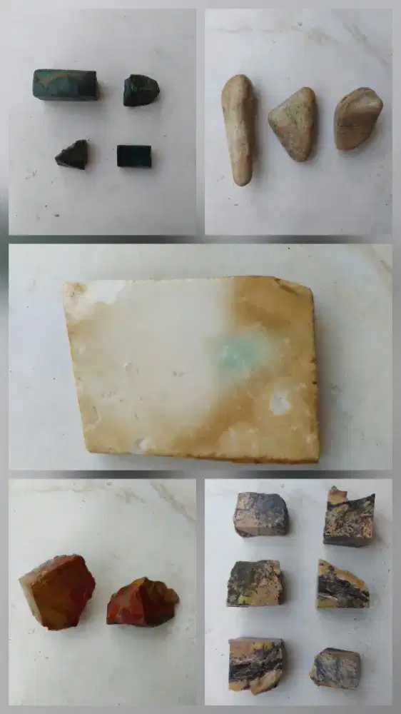 Batu akik bahan batu bacan red borneo pancawarna dll