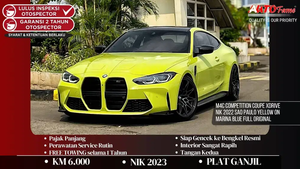 KM6RB BMW M4C Competition Coupe xDrive NIK 2022 Sao Paulo Yellow On Ma
