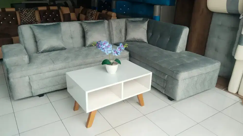 Sofa sudut L abu