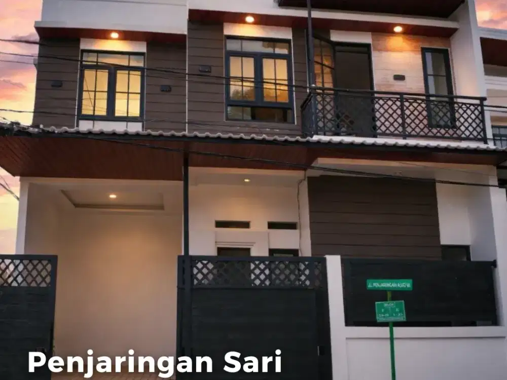 Rumah Penjaringan Sari Rungkut Sby Timur New Minimalis Depan Taman