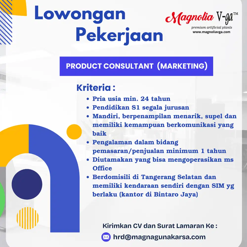 PRODUCT CONSULTANT (MARKETING)