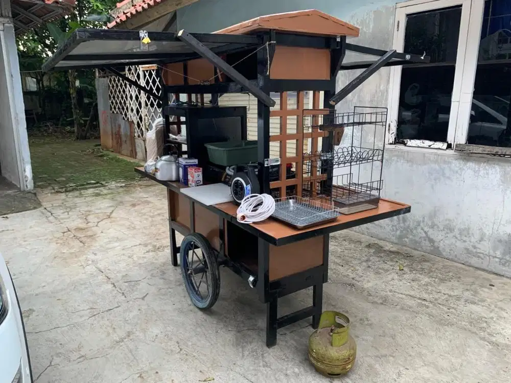Gerobak Angkringan + Paket Perlengkapan Usaha
