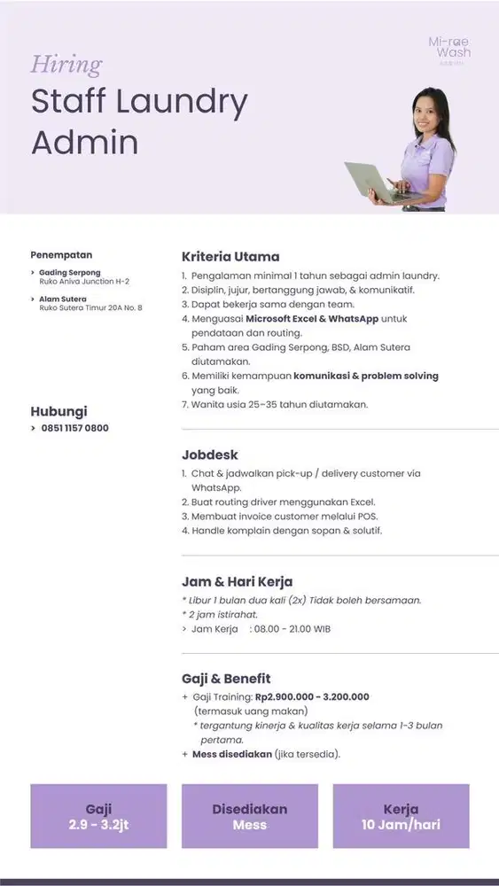 Loker Staff Admin Outlet Laundry Premium