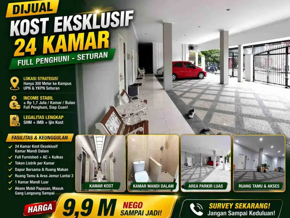 Kost Eksklusif 24 Kamar Full Penghuni – Tengah Seturan Dekat Kampus UPN & YKPN