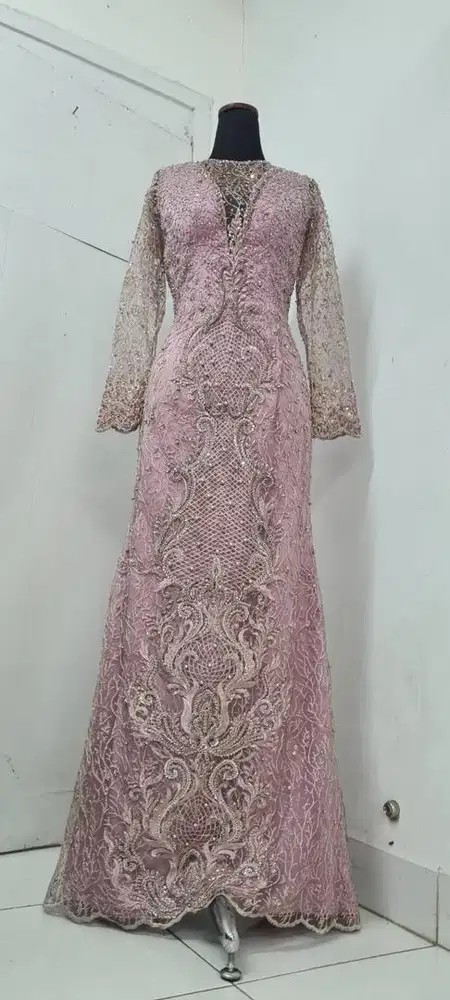 Drees brukat, wedding dress full payet, longdress premium, kebaya