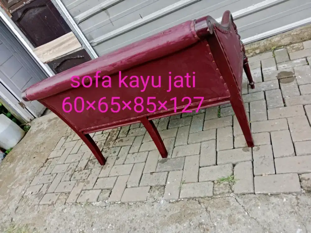 Sofa kayu jati minus kulit jok nya ajja bekas tanpa kropos