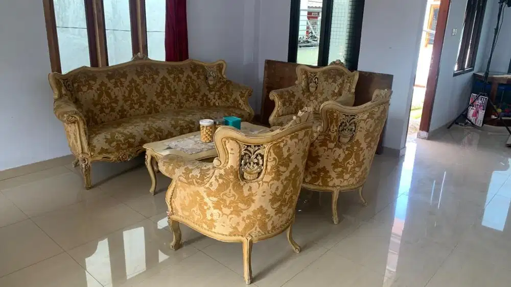 Set Sofa Klasik Royal Gold Ukir