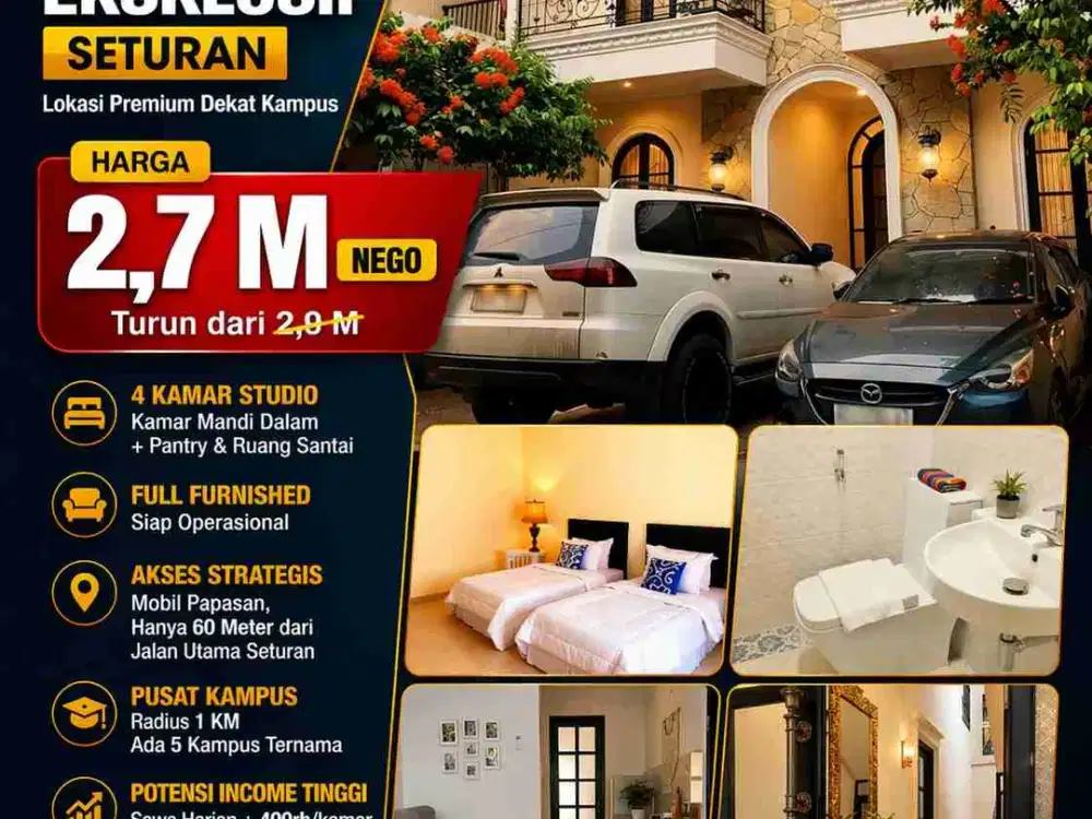 Rumah Homestay Siap Operasional di Seturan – Lokasi Premium Dekat Kampus