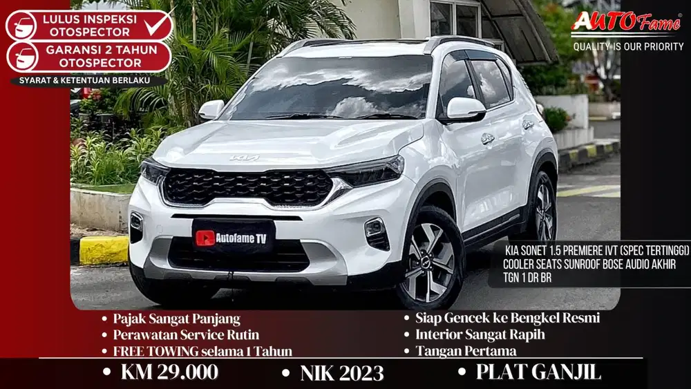 Kia Sonet 1.5 Premiere IVT (Spec Tertinggi) Cooler Seats Sunroof BOSE