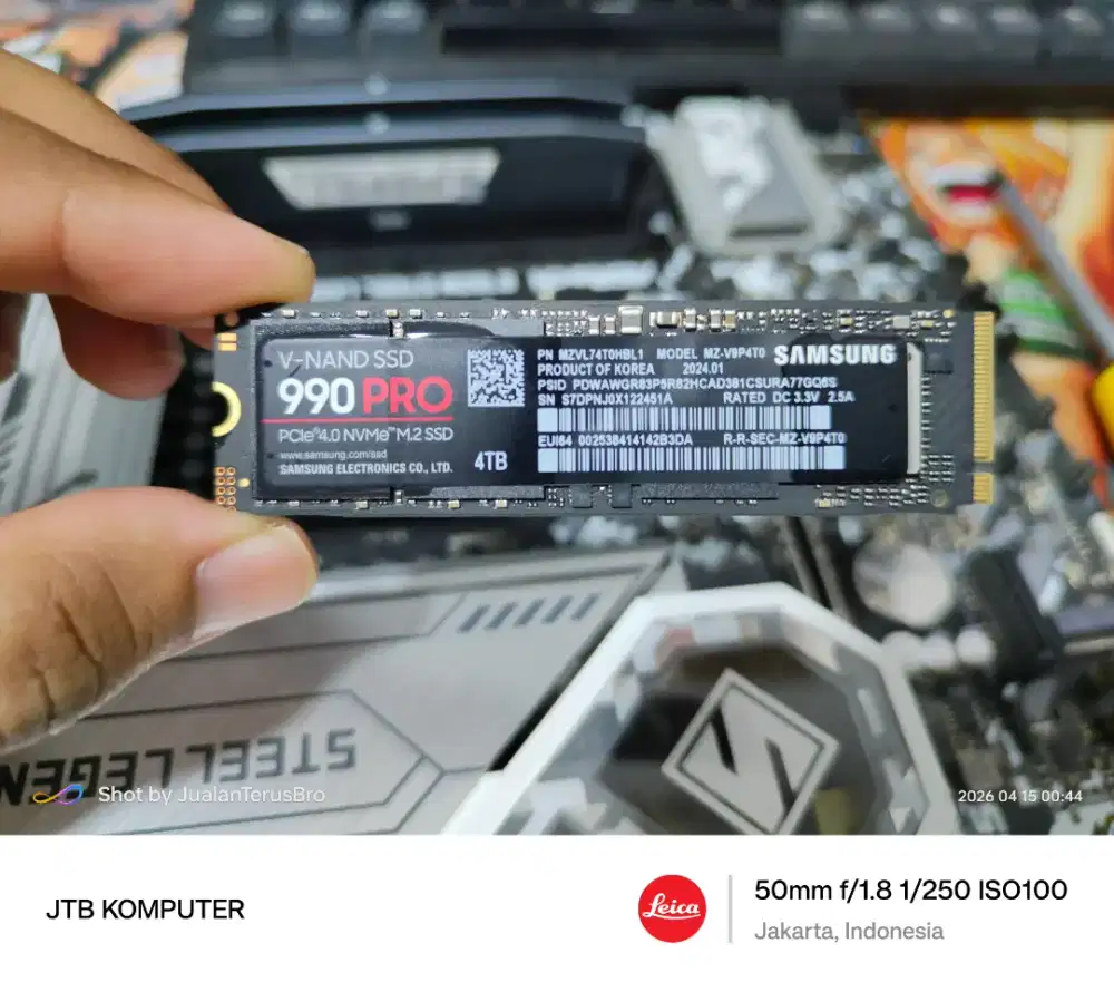 SSD NVME SAMSUNG 990 PRO 4TB M.2 PCIE GEN4 UP TO 7000MBPS