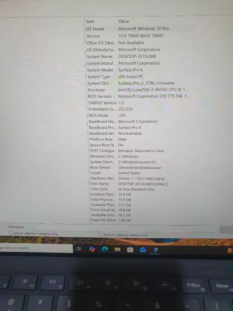 Surface Pro 6  i7 Gen 8