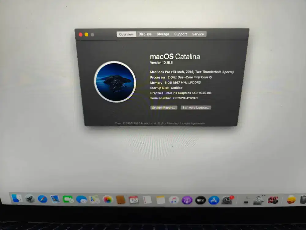 Logicboard A1708 Macbook pro 13 i5 8GB 2016-17 untuk part lain bonus