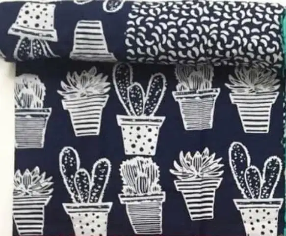 Kain katun batik motif kaktus panel (2 meter),kain batik premium unik