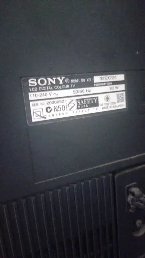 Televisi kondisi Nyala LCD Rusak