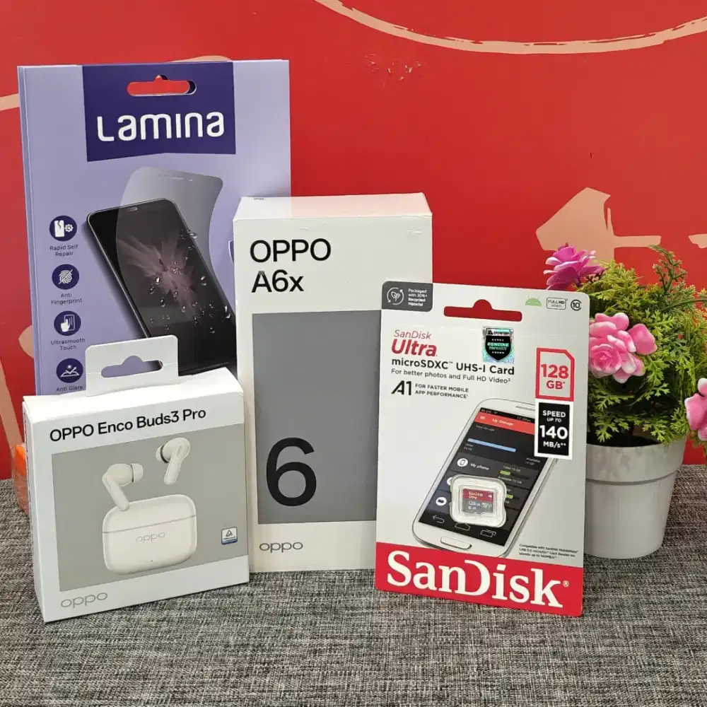 Oppo A6x 8+16/128 Cashback up to 800rb + Free Sandisk Memory 128gb