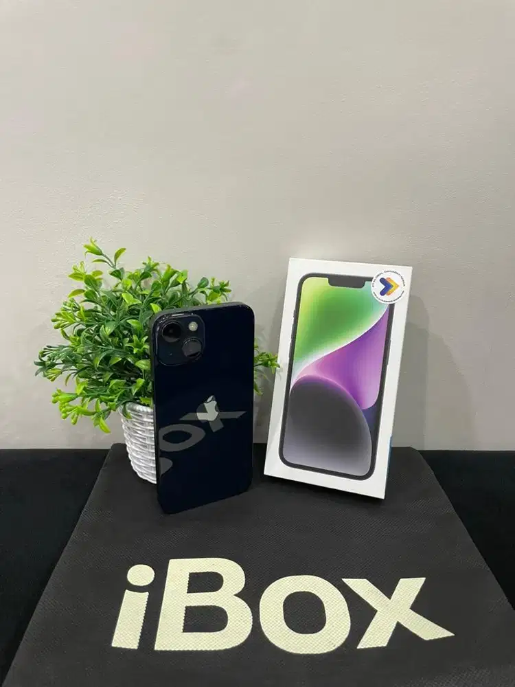 IPhone 14 256GB iBox Midnight mulus Fullset Ori BH 100% Sinyal Permane