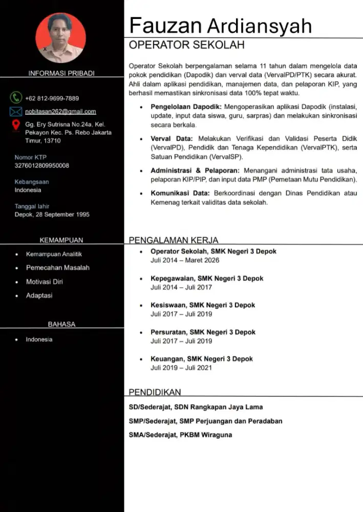 Mencari pekerjaan administrasi dengan pengalaman 11 tahun