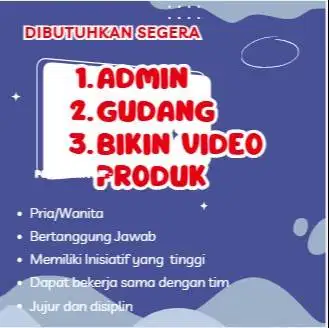 Lowongan kerja di Toko Online