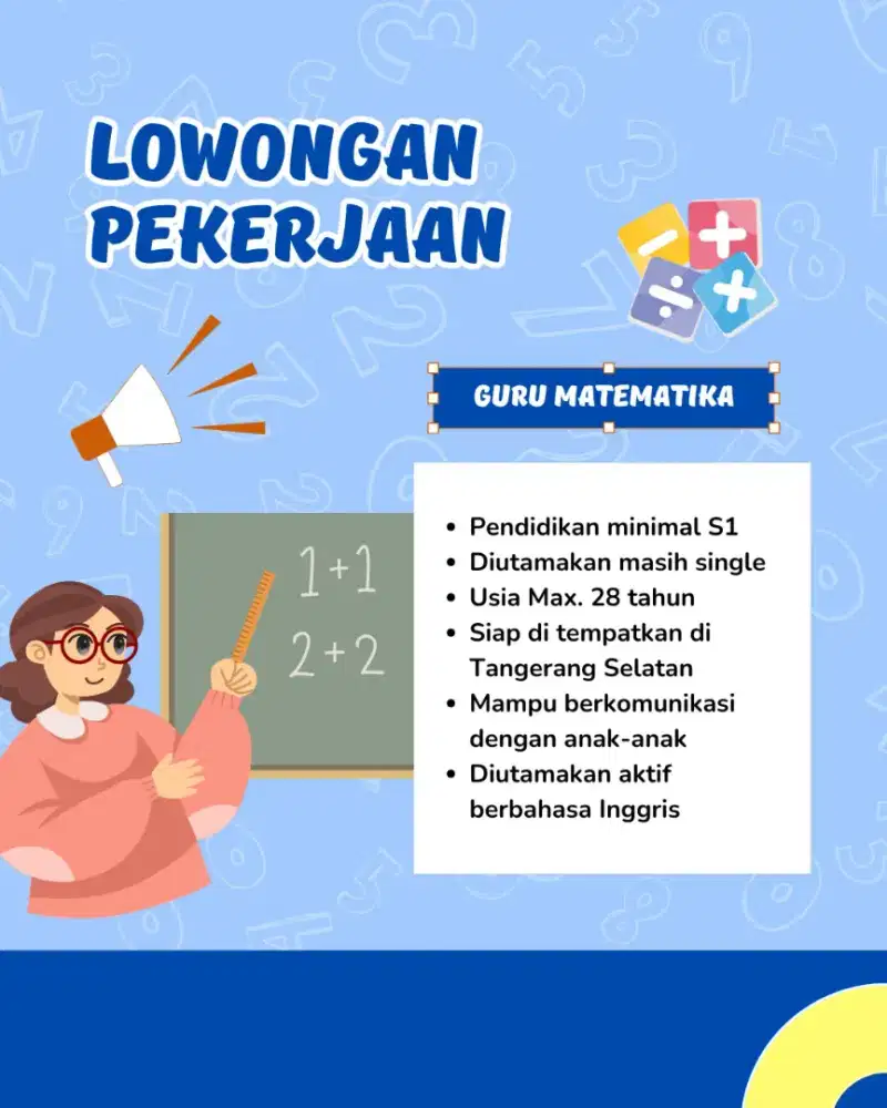 Dibutuhkan segera guru sempoa