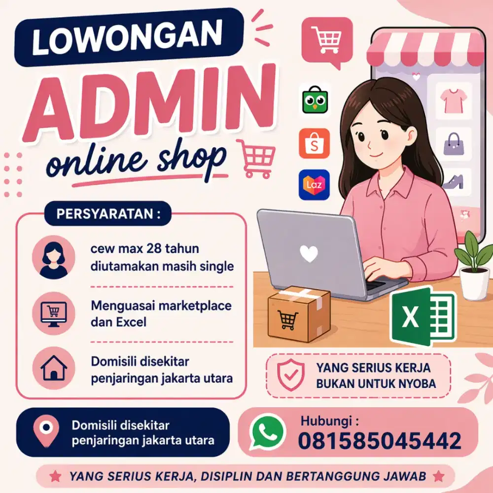 Lowongan Kerja Admin online shop