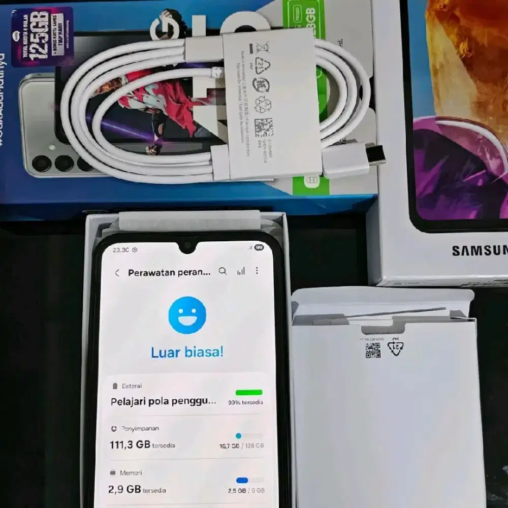 SAMSUNG GALAXY M15 6/128, BEKAS SEIN FULLSET ORI - Gray