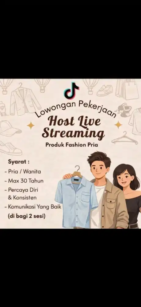 Live host Tiktok Baju kaos