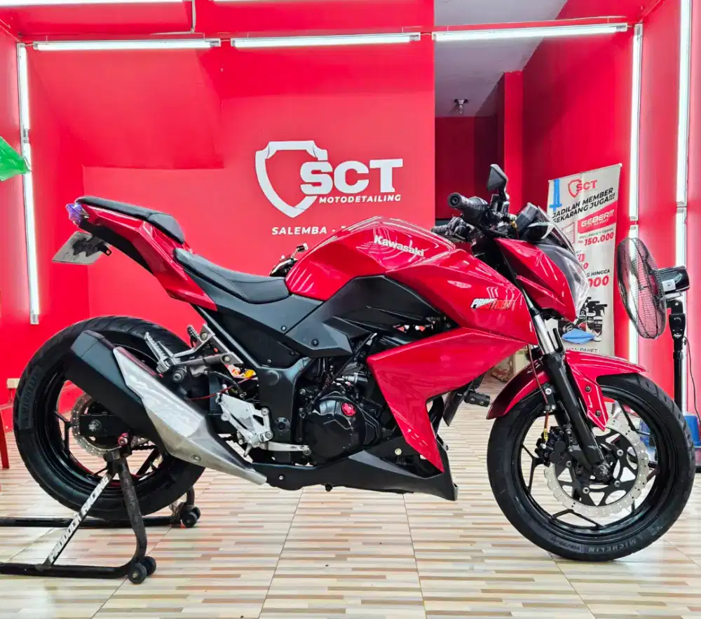 JualCpt90%LikeNew Modif 6Jt KAWASAKI Z250 2013 RED CANDY