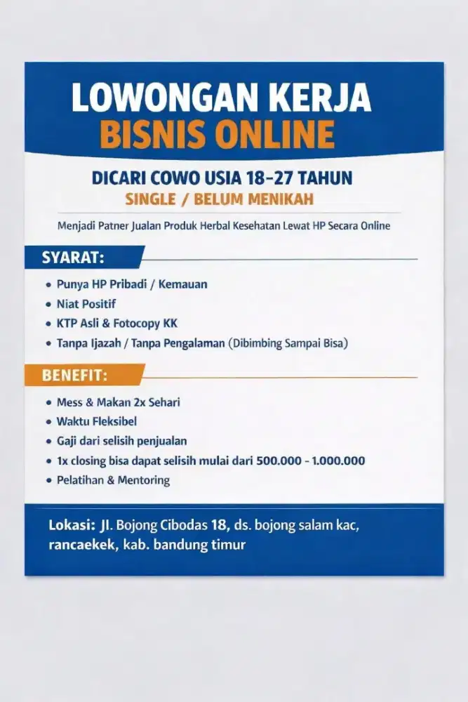 Loker (TANPA PENGALAMAN) Jadi distributor/personal branding