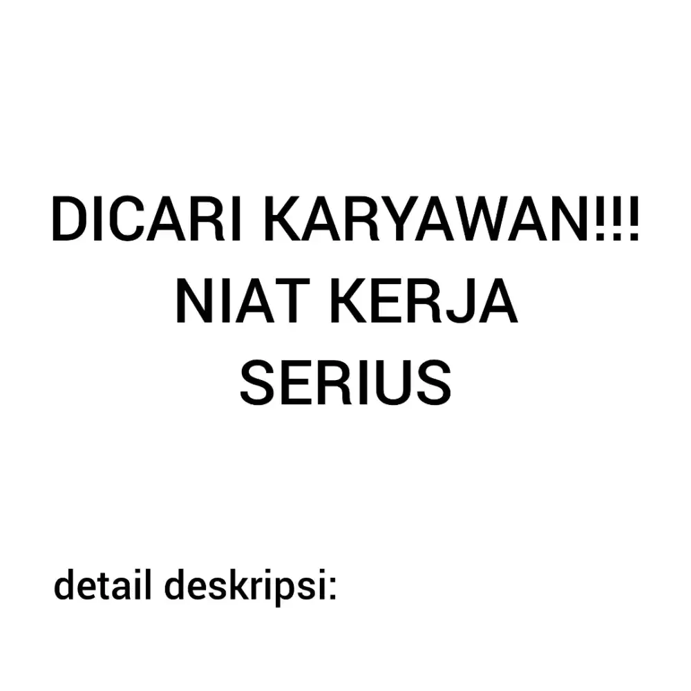 LOWONGAN KERJA BAKSO DORONG!