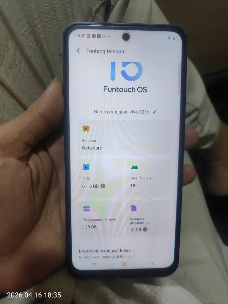 Vivo y21d ram 6/128 hp chager no minus no cacad like new