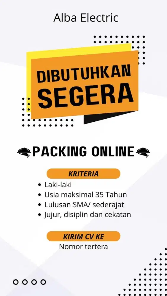 Lowongan Kerja Packing Online paket marketplace Kalideres Tegal alir