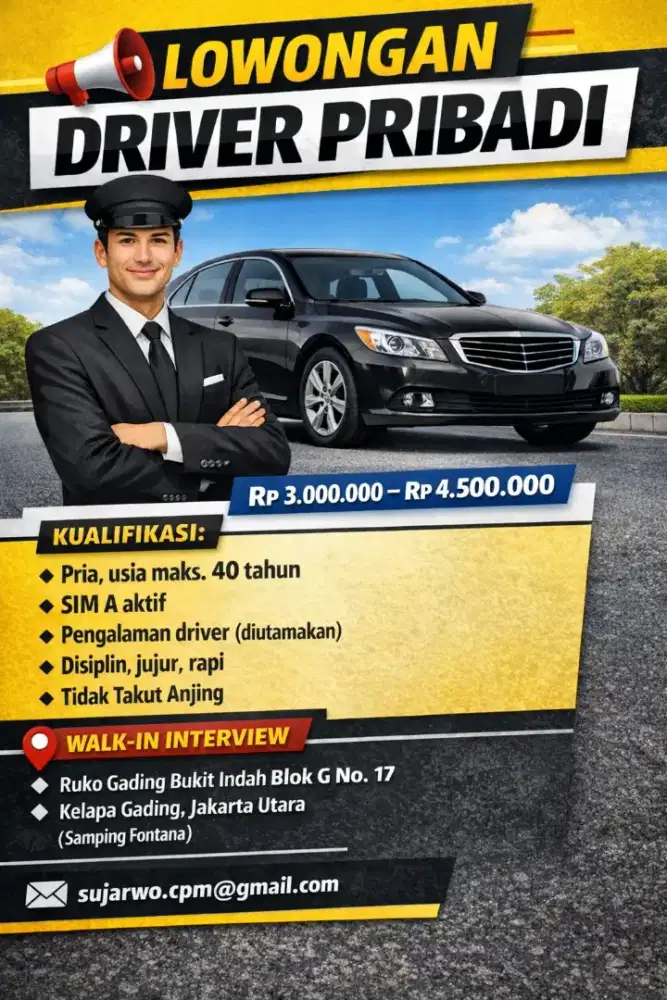Lowongan Kerja Supir Pribadi