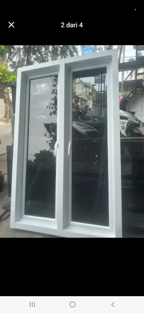 Kusen aluminium jendela T200cm L120cm harga 2,4 / jt terpasang