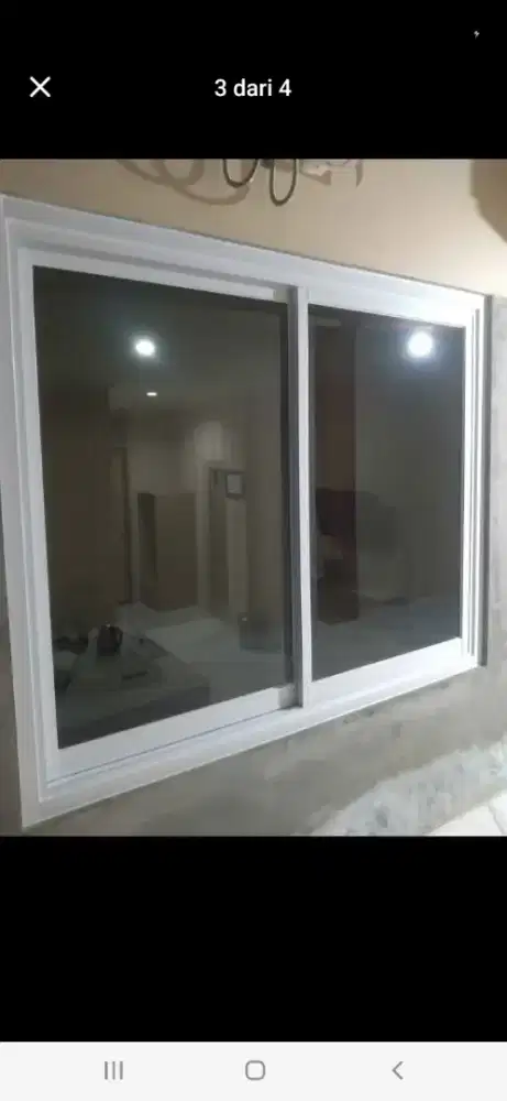 Jendela geser aluminium T100cm L200cm hrg plus pasang 2,3 jt / unit