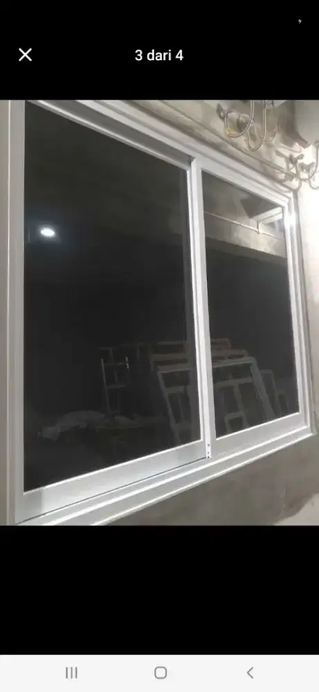 Jendela sliding alumunium T100cm L200cm harga berikut psg 2,3 jt / pcs