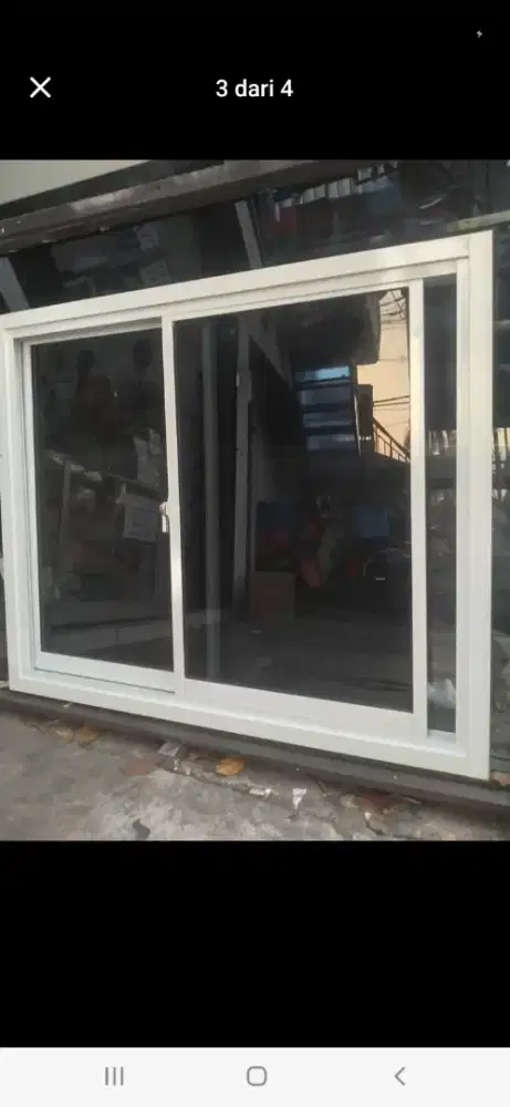 Jendela geser aluminium T100cm L200cm harga terpasang 2,3 jt / unit