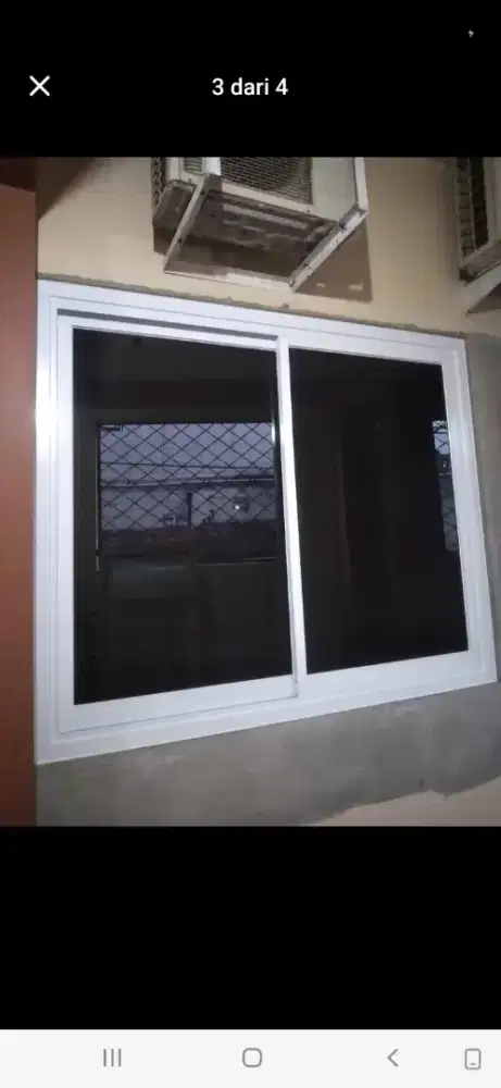 Jendela geser aluminium T100cm L200cm harga terpasang 2,3 jt / unit